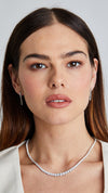 Refined white gold-plated diamond style tennis necklace for special occasions 