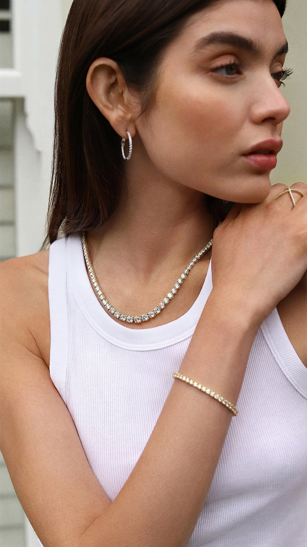 Taryn Gradient Line Necklace Gold Vermeil