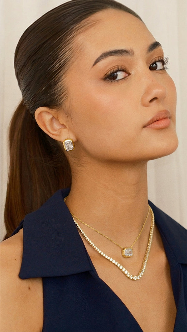 Taryn Gradient Line Necklace Gold Vermeil