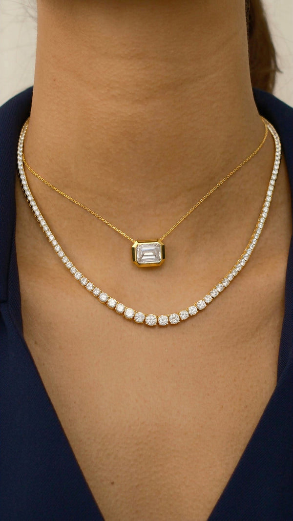 Taryn Gradient Line Necklace Gold Vermeil