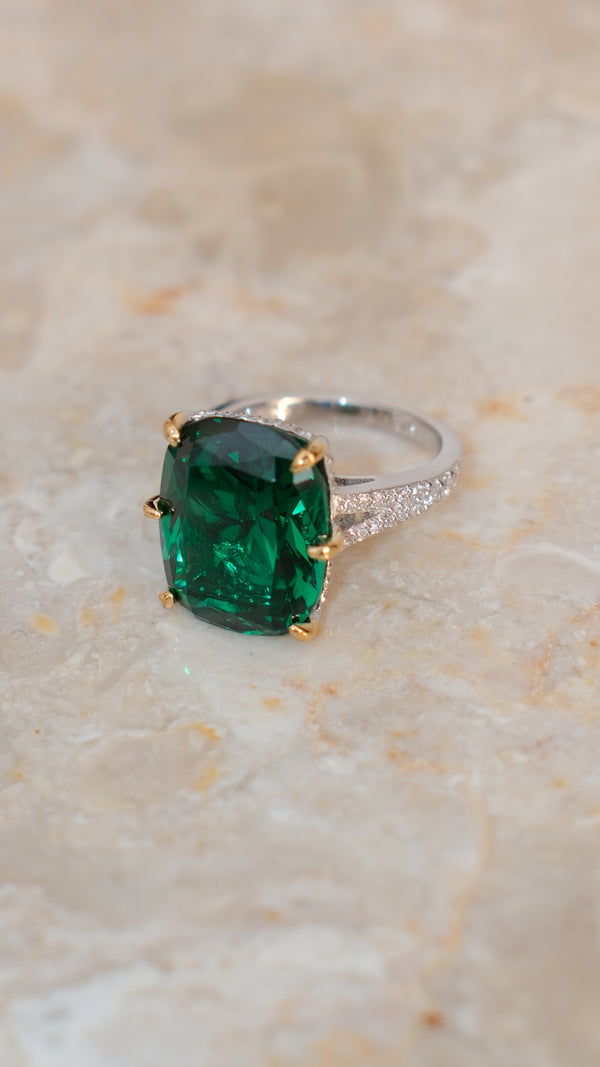 Tatum Ring Emerald Green Sterling Silver