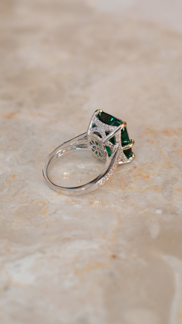 Tatum Ring Emerald Green Sterling Silver