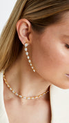 Statement gold vermeil necklace with pear-shaped gemstones. Elevate your evening look with this adjustable piece.