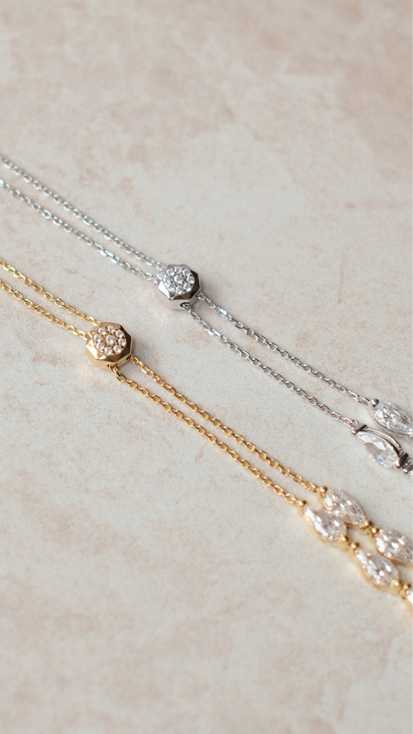 Signature CARAT* adjustable slider necklaces with pave detailing 
