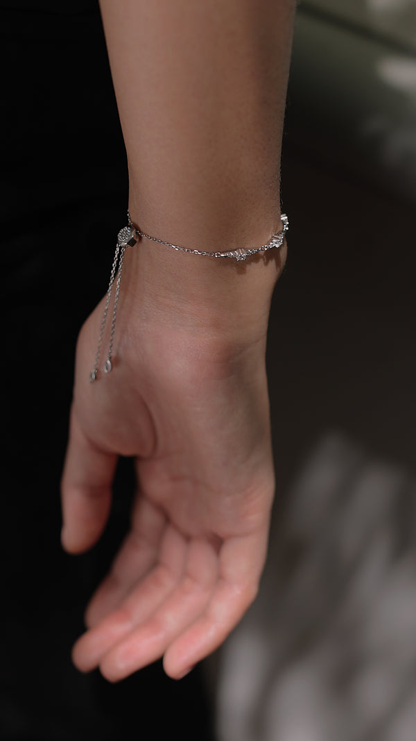 Sterling silver adjustable slider bracelet