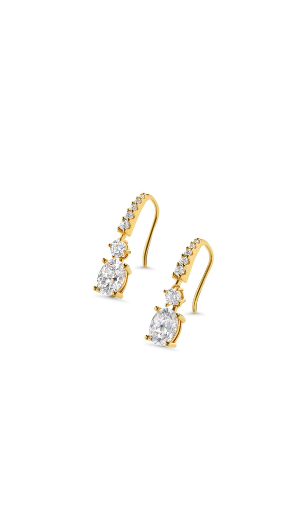 Thea Oval Earrings Gold Vermeil