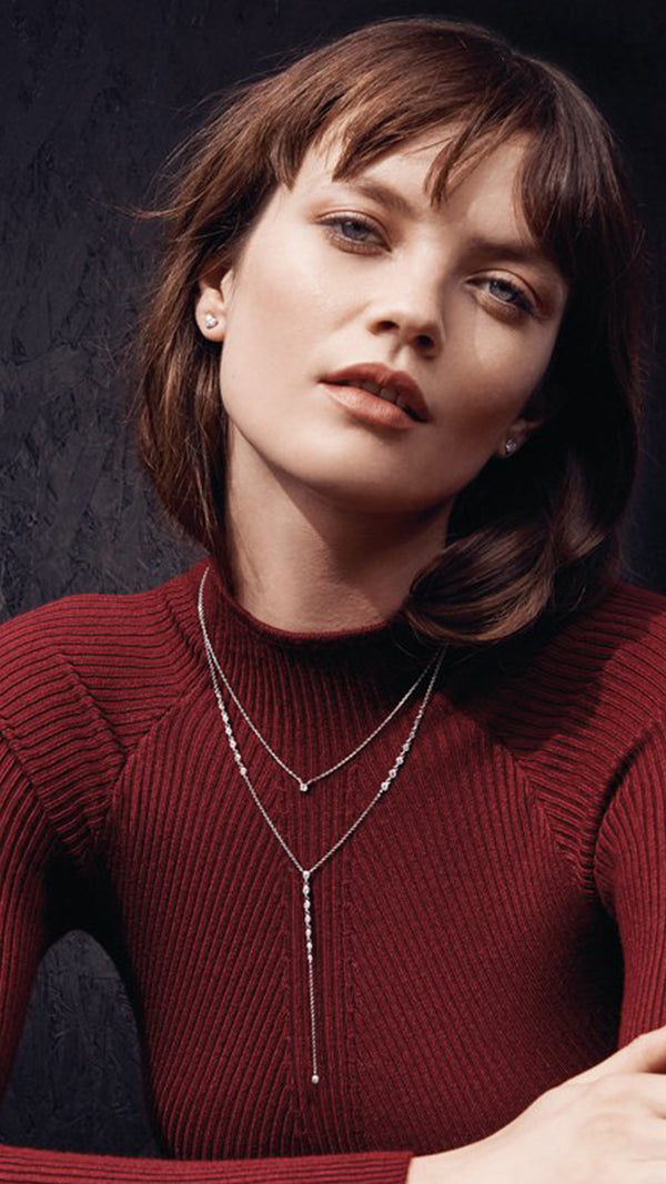 Thiya white gold sterling silver adjustable layered necklace - CARAT* LONDON