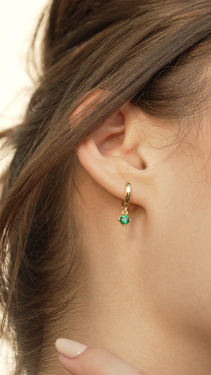 Tilda Hoops Emerald 18K Gold Vermeil