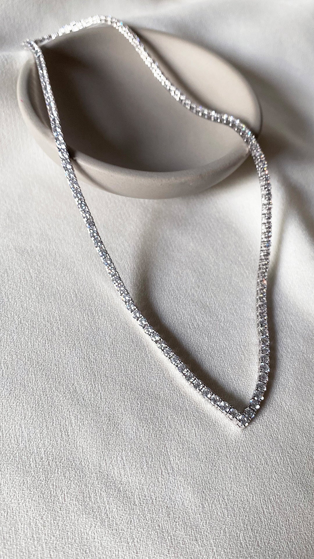 Vee Line Necklace Sterling Silver
