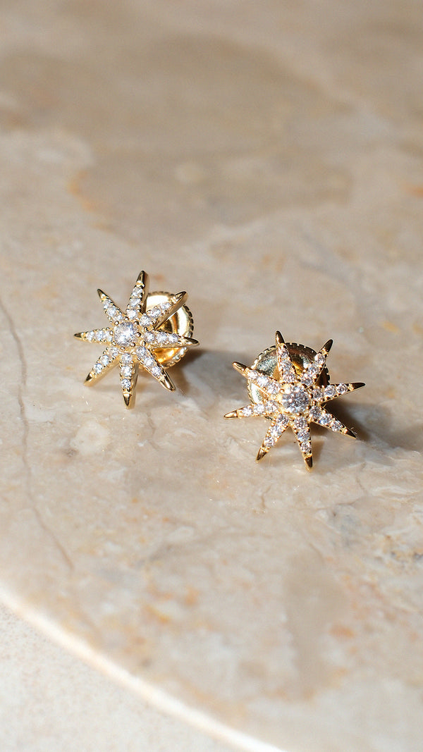 Vega Stud Earrings Gold Vermeil