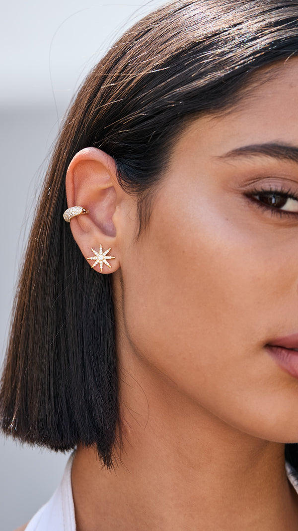 Vega Stud Earrings Gold Vermeil
