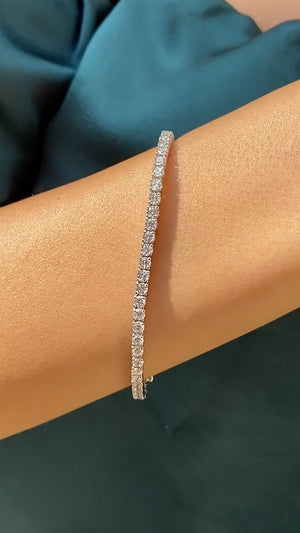 Vianne Round Prong Tennis Bracelet Silver
