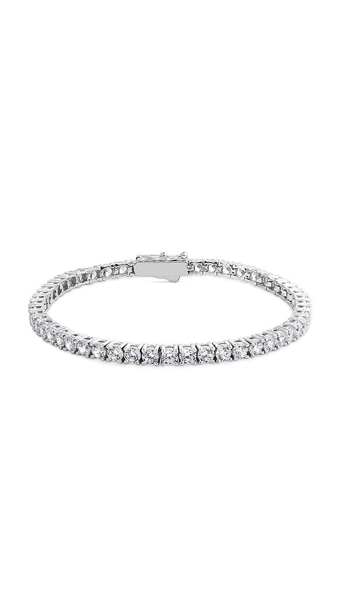 Vianne Round Prong Tennis Bracelet Silver
