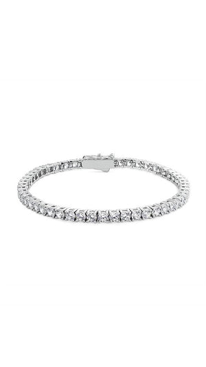 Vianne Round Prong Tennis Bracelet White Gold Plated