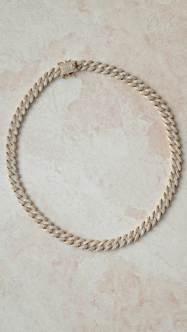 Vida Large Pave Necklace Gold Vermeil