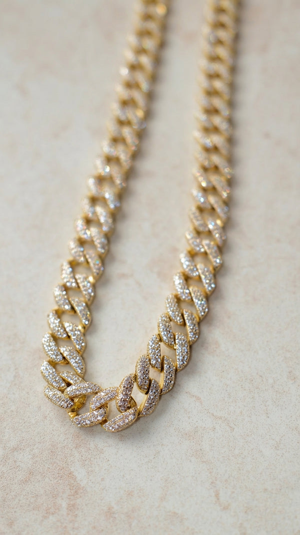 Vida Large Pave Necklace Gold Vermeil