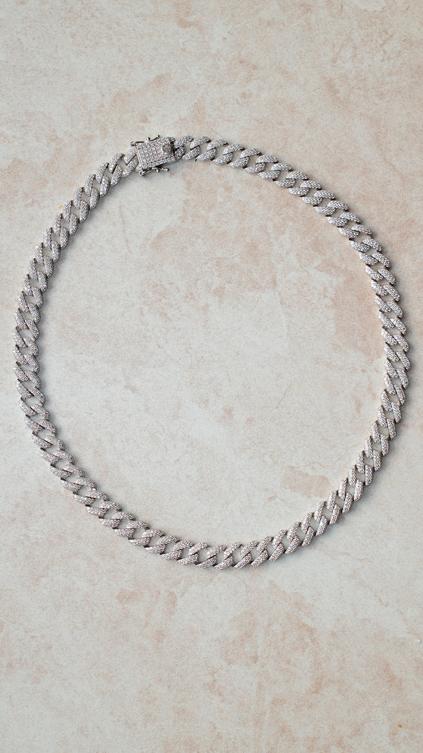 Vida Large Pave Necklace Sterling Silver