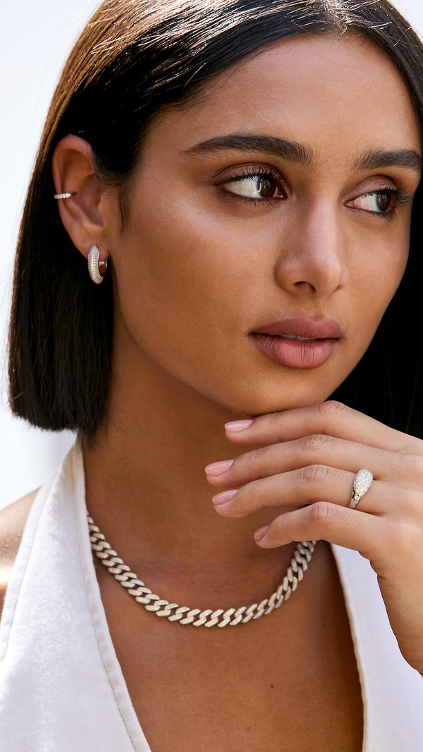 Vida Large Pave Necklace Sterling Silver
