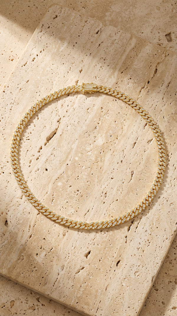Vida Small Pave Necklace Gold Vermeil