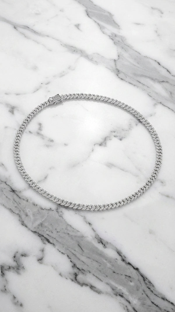 Vida Small Pave Necklace Sterling Silver