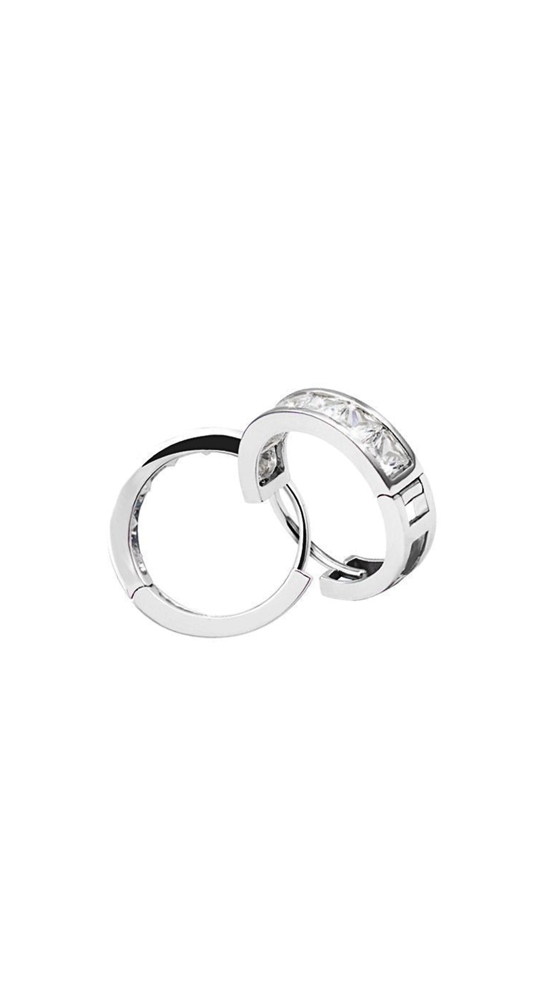 Waverly Princess Hoops White Gold Plated