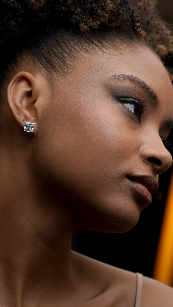 Zara Stud Earrings 9K White Gold