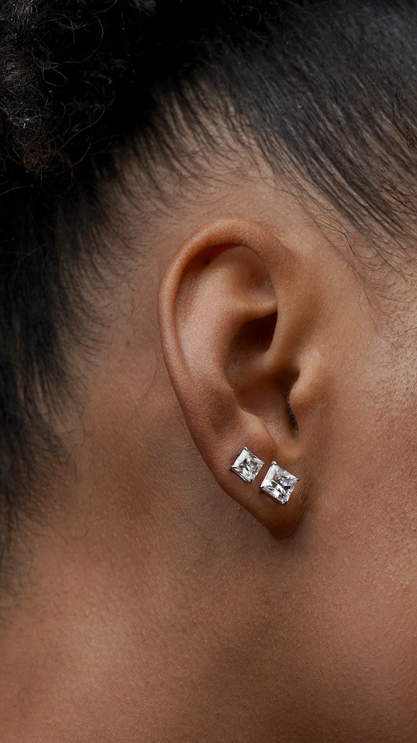 Zara Stud Earrings 9K White Gold