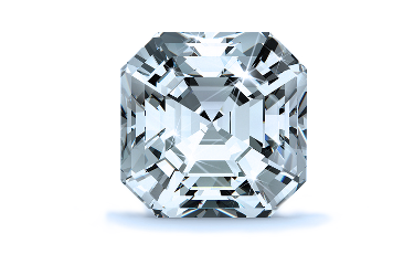 0.56 carat Asscher diamond Very Good cut E color VVS2 clarity