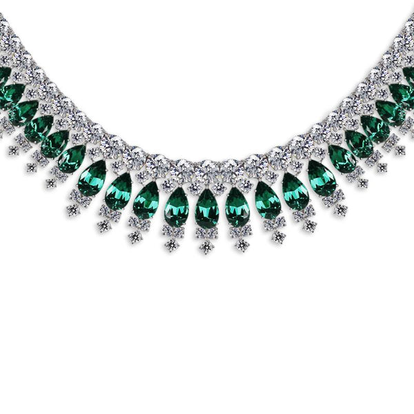 Phillipa Emerald Grand Necklace Sterling Silver