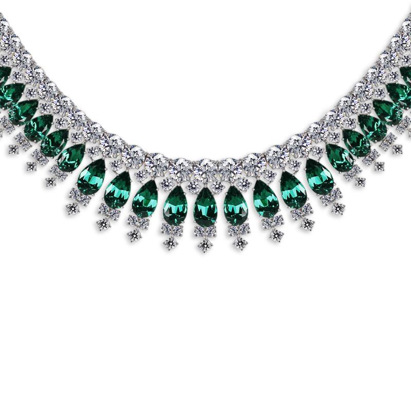 Phillipa Emerald Grand Necklace Sterling Silver