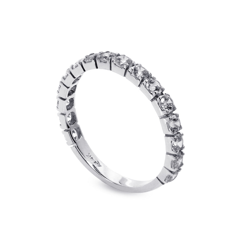 9K White Gold Eternity Ring - Half Band Eternity Ring