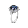 Sterling Silver Sapphire Ring - Sapphire encased with white stones