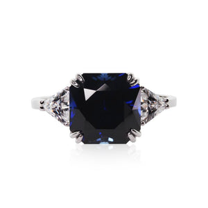 Leyton Flanders Ring Sapphire White Gold Plated