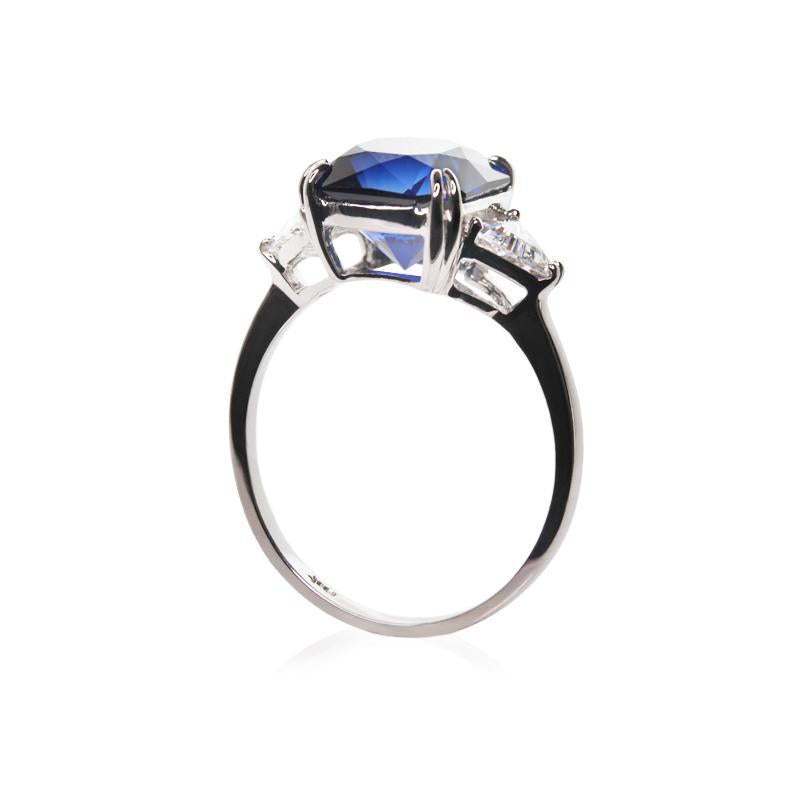 Leyton Flanders Ring Sapphire White Gold Plated