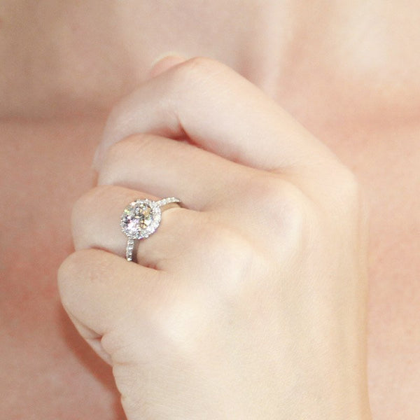 Sterling Silver Microset Ring - Engagement Ring