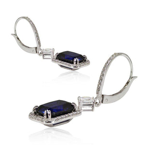 Claudia Cushion Sapphire Drops White Gold Plated