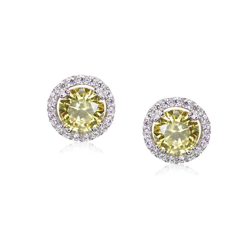 Gwyn Round Borderset Studs Yellow