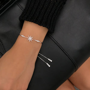 Sterling Silver Bracelet - Stella Collection Star design bracelet with slider