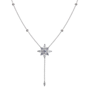 Camelia Drop Necklace Silver