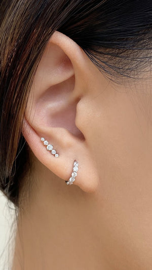 Celia Huggie Earring 9K White Gold
