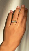 Alma Canary Radiant Ring 9K White Gold