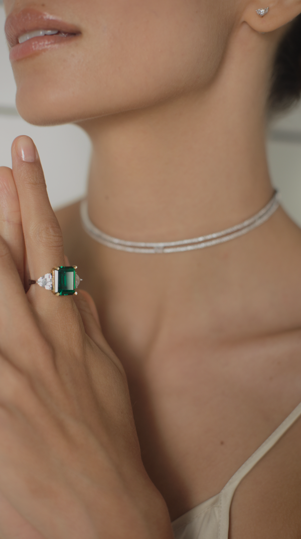 Adila Emerald Green Ring Sterling Silver