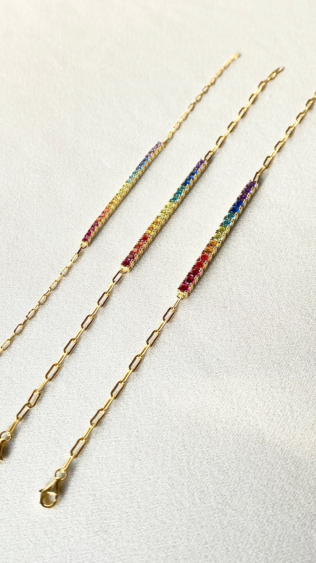 Aimee Rainbow Bracelet 18K Gold Vermeil