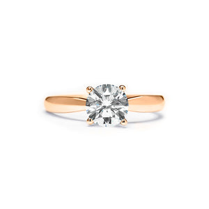 Alia Ring 18K Rose Gold with 2.55 carat Round diamond Excellent cut E color VVS2 clarity