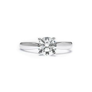 Alia Ring 18K White Gold with 1.22 carat Round diamond Ideal cut F color VVS2 clarity