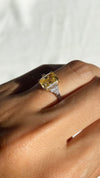 Alma Canary Radiant Ring 9K White Gold