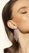 Amy Heart Chandelier Earrings White Gold Plated