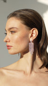 Amy Heart Chandelier Earrings White Gold Plated