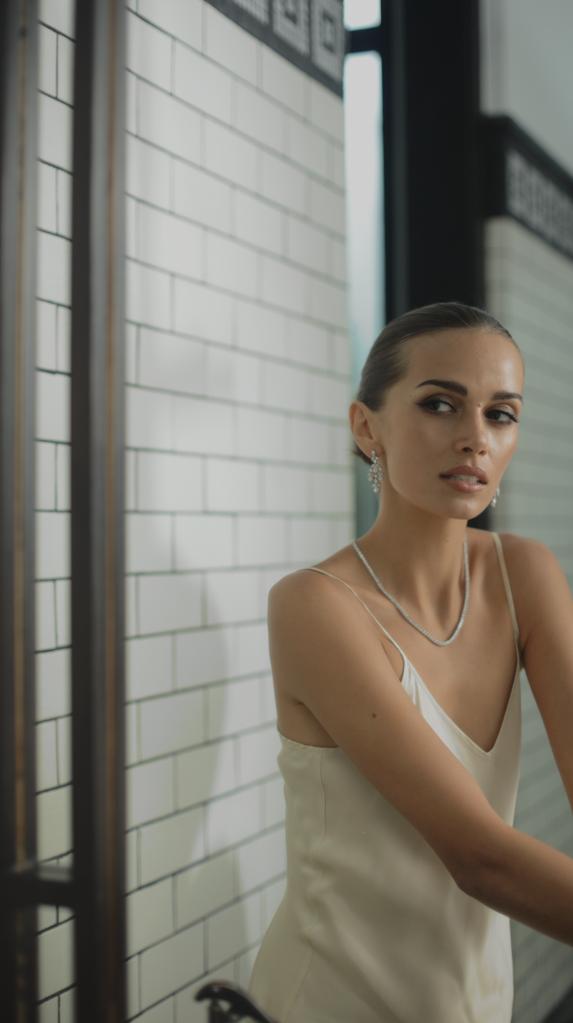 Aster White Chandelier Earrings