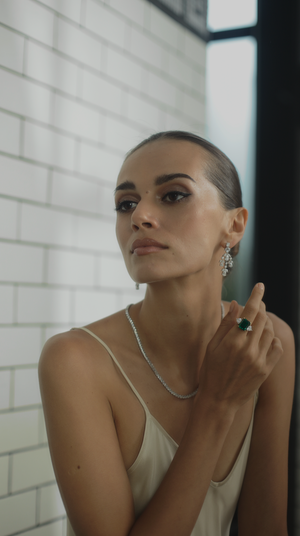 Aster White Chandelier Earrings